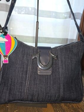 TRUE RELIGION Dark Blue Denim Shoulder Bag